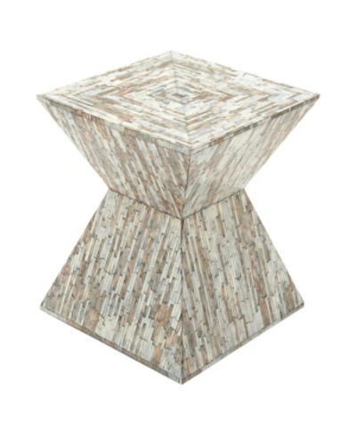 Rosemary Lane Multi Mussel Shells And Contemporary Accent Table In Gray