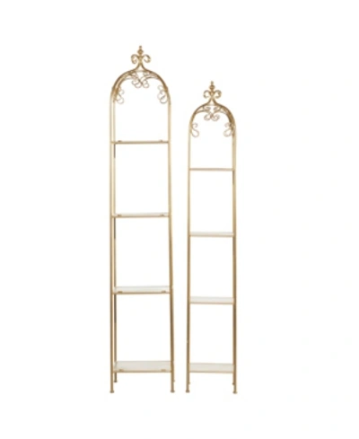 Rosemary Lane Contemporary Shelving Unit, Set Of 2 In Gold-tone