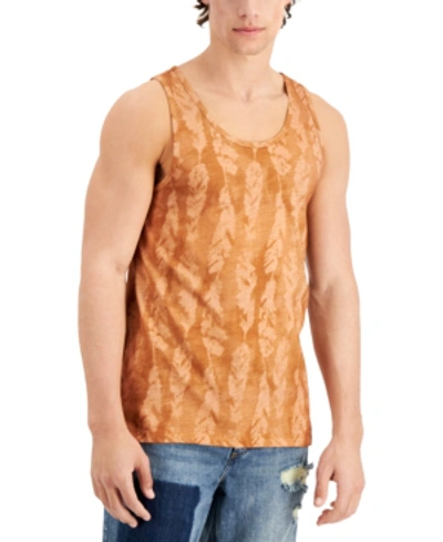 Sun + Stone Men's Fondley Feathers Tank Top, Created For Macy's In Orange Comb