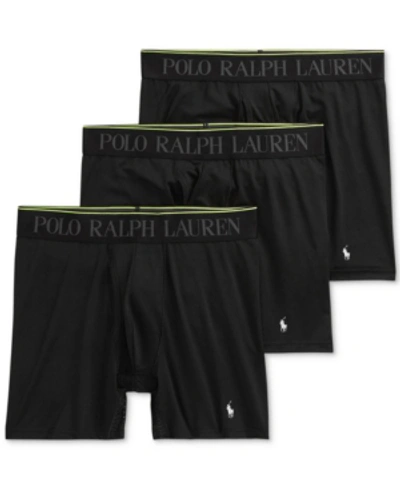 Polo Ralph Lauren Flex Performance Air Boxer Briefs - 3-pack In Polo Black