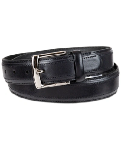 Tommy Hilfiger Men's Stitched Classic Dress Casual Belt In Black