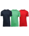 Galaxy By Harvic Men's Crewneck T-shirts, Pack Of 3 In Navy-mint-red