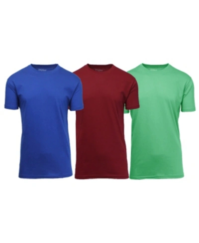 Galaxy By Harvic Men's Crewneck T-shirts, Pack Of 3 In Royal-burgundy-mint