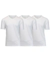 Galaxy By Harvic Men's Short Sleeve V-neck T-shirt, Pack Of 3 In White X 3