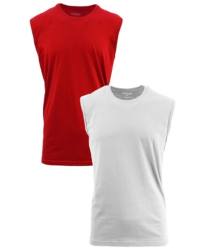 Galaxy By Harvic Men's Muscle Tank Top, Pack Of 2 In Red-white