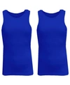 Galaxy By Harvic Men's Famous Heavyweight Ribbed Tank Top, Pack Of 2 In Royal-royal
