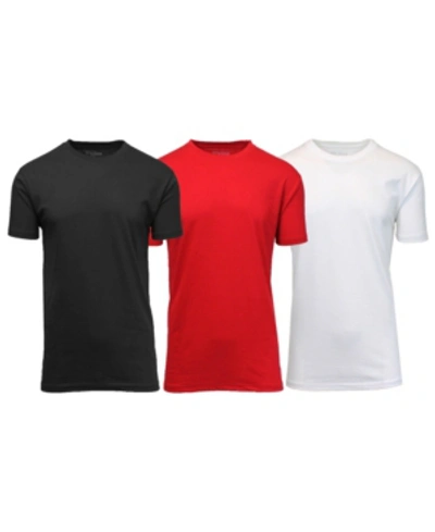 Galaxy By Harvic Men's Crewneck T-shirts, Pack Of 3 In Black-red-white