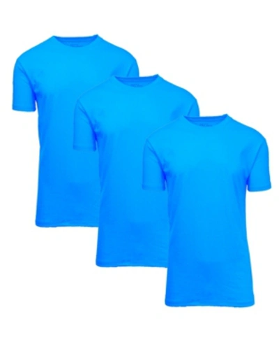 Galaxy By Harvic Men's Short Sleeve V-neck T-shirt, Pack Of 3 In Aqua X 3