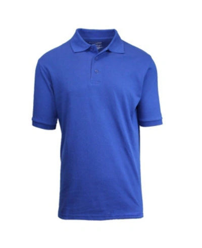 Galaxy By Harvic Men's Short Sleeve Pique Polo Shirts In Royal