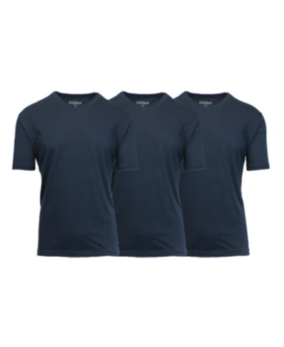 Galaxy By Harvic Men's Short Sleeve V-neck T-shirt, Pack Of 3 In Navy X 3