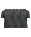 Galaxy By Harvic Men's Short Sleeve V-neck T-shirt, Pack Of 3 In Charcoal X 3