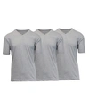 Galaxy By Harvic Men's Short Sleeve V-neck T-shirt, Pack Of 3 In Heather Gray X 3