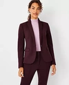 Ann Taylor The One-button Blazer In Double Knit In Midnight Fig