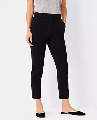 Ann Taylor The High Waist Pintucked Ankle Pant In Double Knit In Black
