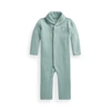 Ralph Lauren Babies' French-rib Cotton Coverall In Lima Bean