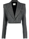 KHAITE LUCILLE CROPPED WOOL BLAZER