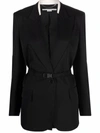 Stella Mccartney Single-breasted Belted Blazer In Black