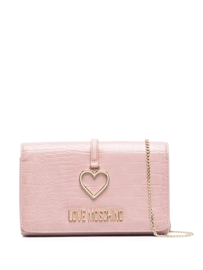 Love Moschino 爱心logo斜挎包 In Powder Pink