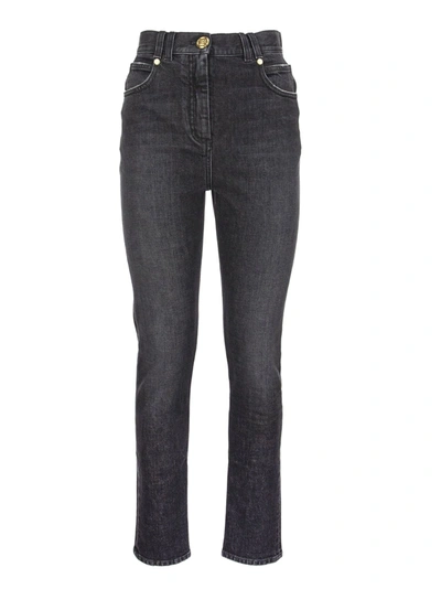 Balmain High Waist Skinny Jeans In Black