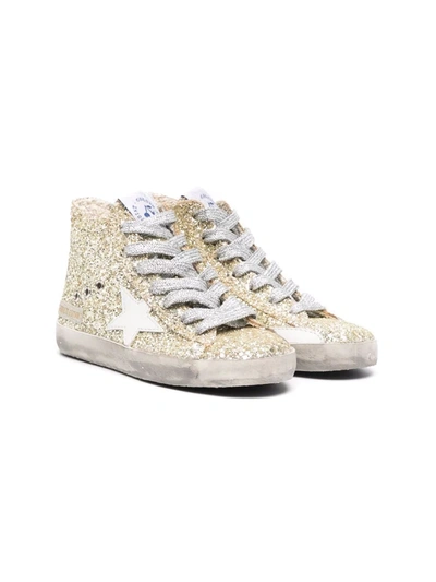 Bonpoint X  Glitter Star-patch Sneakers In Gold