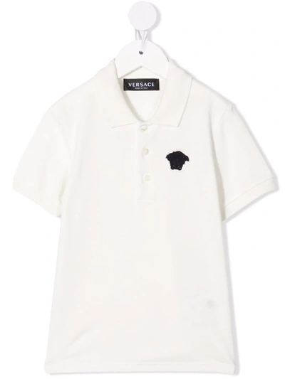 Versace Babies' Medusa-detail Polo Shirt In White