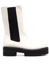 Stuart Weitzman Chunky Leather Boots In Neutrals