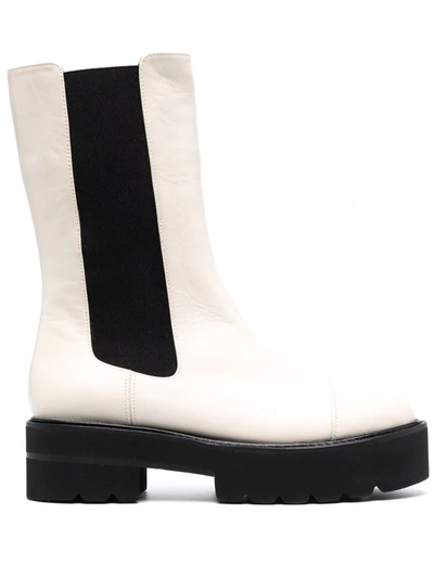 Stuart Weitzman Chunky Leather Boots In Neutrals