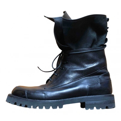 Pre-owned Kris Van Assche Black Leather Boots | ModeSens