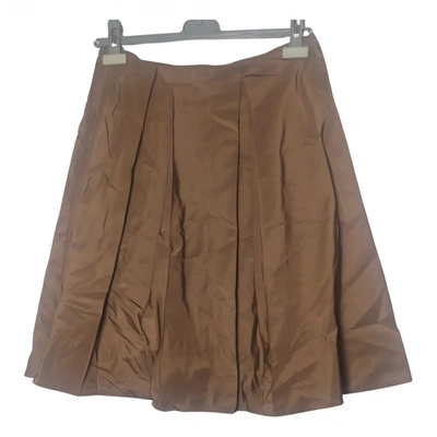 Pre-owned Marni Silk Mid-length Skirt In Brown