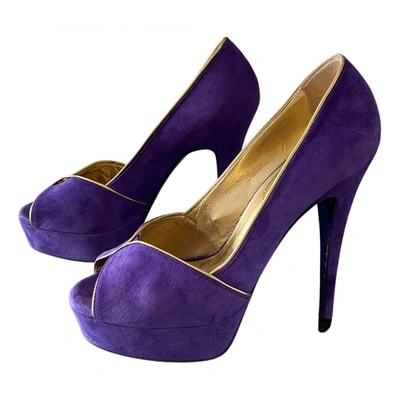 Pre-owned Saint Laurent Heels In Purple