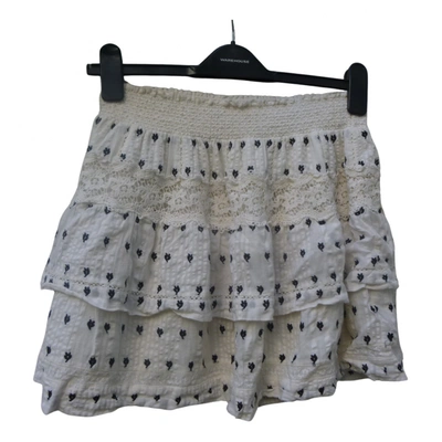 Pre-owned Loveshackfancy Mini Skirt In White