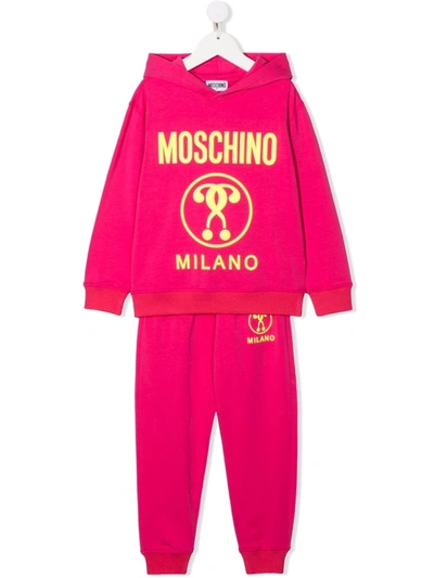 Moschino Kids' Logo Tracksuit Set In Pink