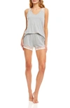 Flora Nikrooz Flora By   Frances Lace Trim Tank & Shorts 2-piece Pajama Set In Heather Gray