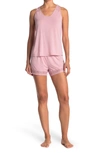 Flora Nikrooz Frances Lace Trim Tank & Shorts 2-piece Pajama Set In Dusty Rose