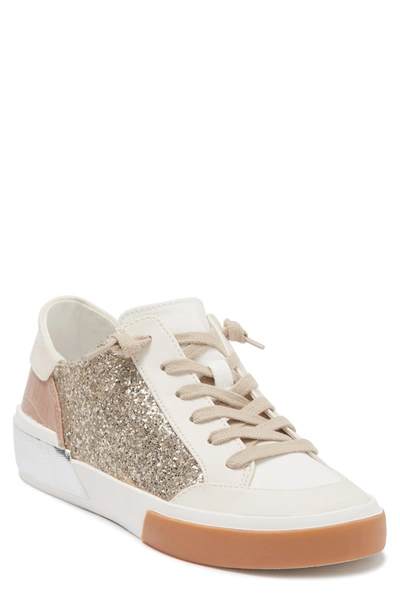 Dolce Vita Zalika Colorblock Print Sneaker In Silver Multi Glitter