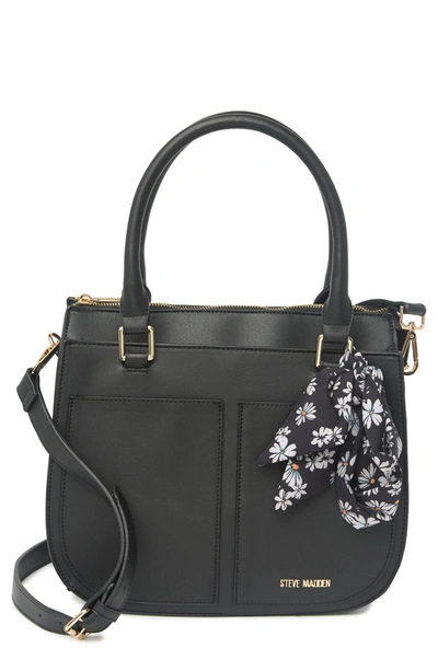 Steve Madden Samira Rounded Leather Satchel In Black