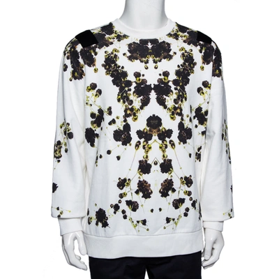Pre-owned Givenchy White Floral Printed Cotton Oversized Crewneck Sweatshirt S