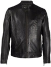 BELSTAFF ZIPPED-UP LEATHER JACKET