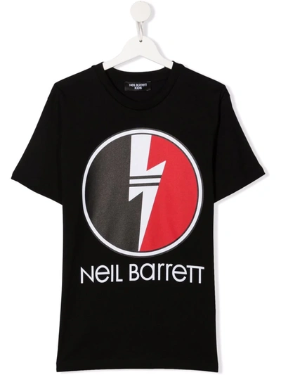 Neil Barrett Kids' Logo-print T-shirt In Black