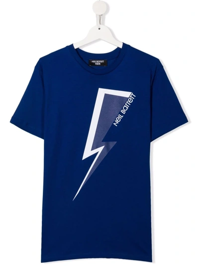 Neil Barrett Kids' Blue Lightning Bolt T-shirt