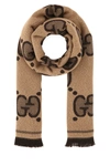 GUCCI GUCCI GG JACQUARD FRINGED SCARF