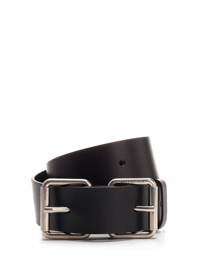 Balenciaga Roller Large Double Buckle Belt In Black | ModeSens