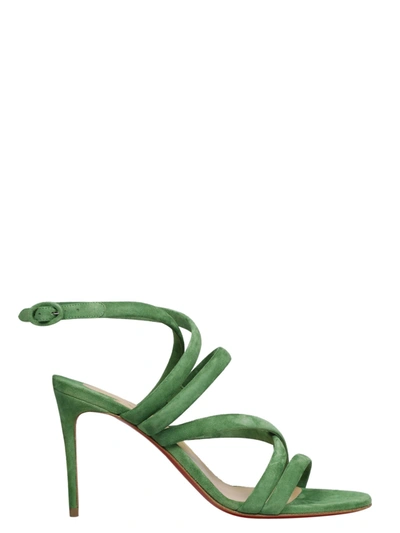 Christian Louboutin Womens Bambou Cleissimo 85 Veau Velours Bambou 7 In Green