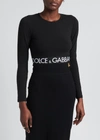 Dolce & Gabbana Cropped Logo Band Top In Black