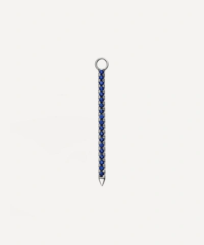 Maria Tash 18ct 24mm Double Sided Diamond And Sapphire Eternity Bar Charm In White