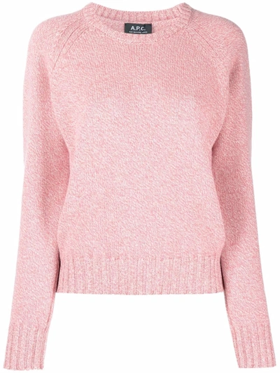 Apc Alyssa Long-sleeve Knitted Jumper In Pink