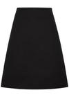 Bottega Veneta Black Stretch Wool Blend Mini Skirt In Black