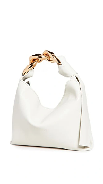 Jw Anderson Small Chain Hobo Bag In White