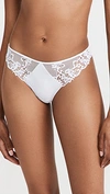 Simone Perele Saga Mesh And Stretch-lace Thong In White