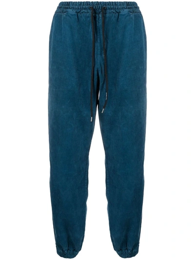 Mauna Kea Drawstring Cotton Track Trousers In Blue